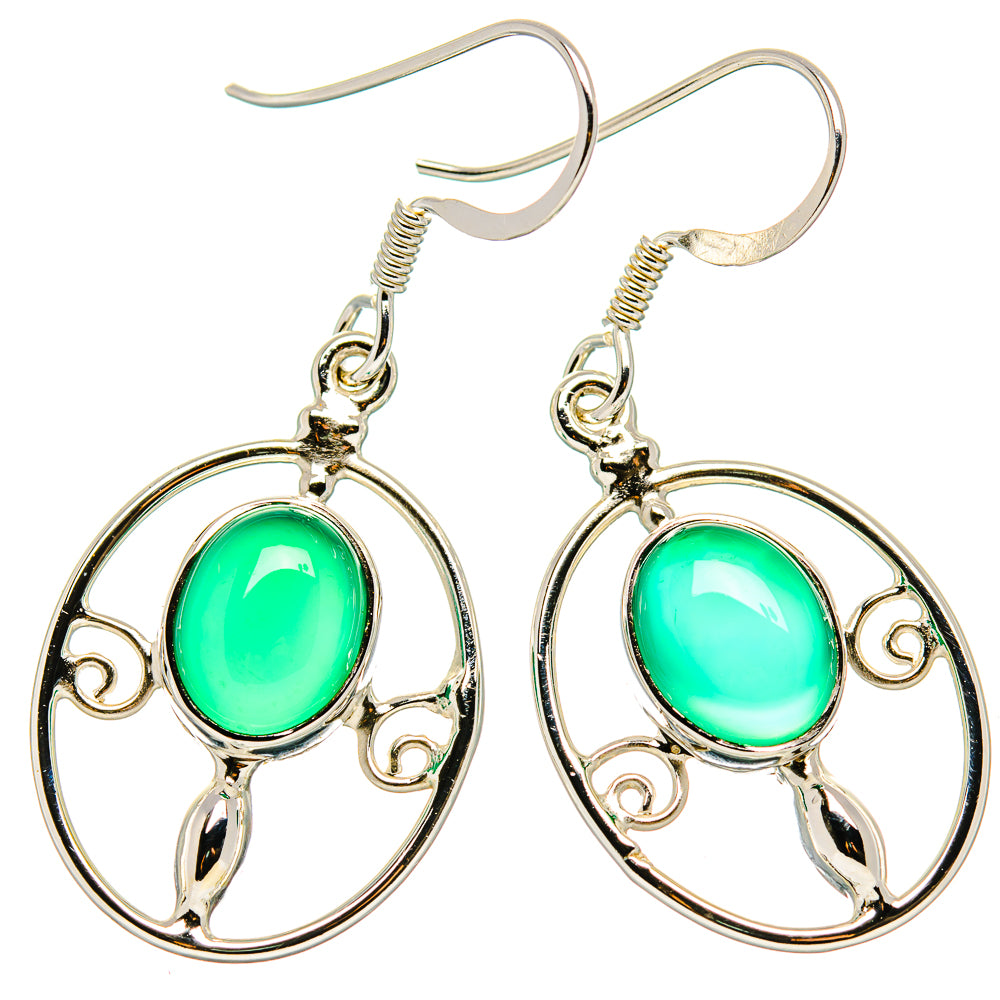 Green Onyx Earrings handcrafted by Anasilvercos - EARR430417 - Photo 2