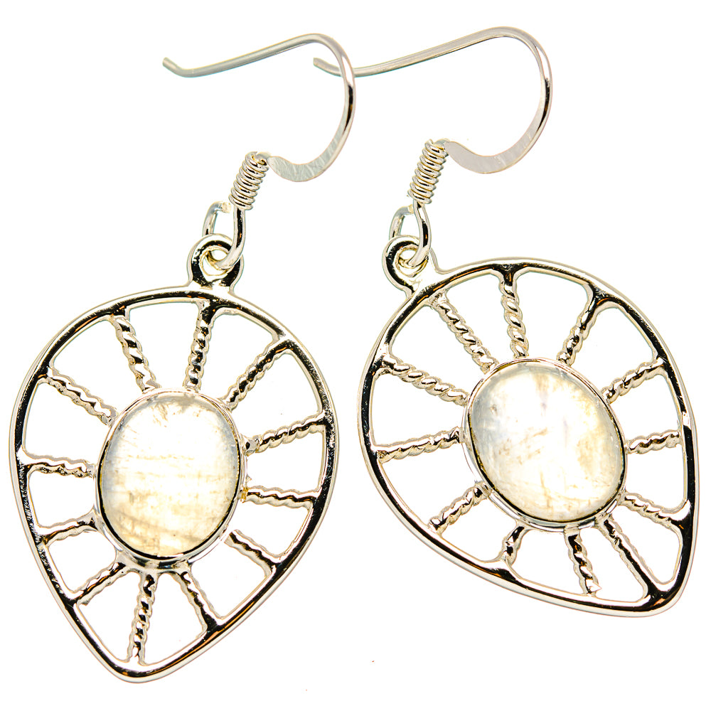 Rainbow Moonstone Earrings handcrafted by Anasilvercos - EARR430423 - Photo 2
