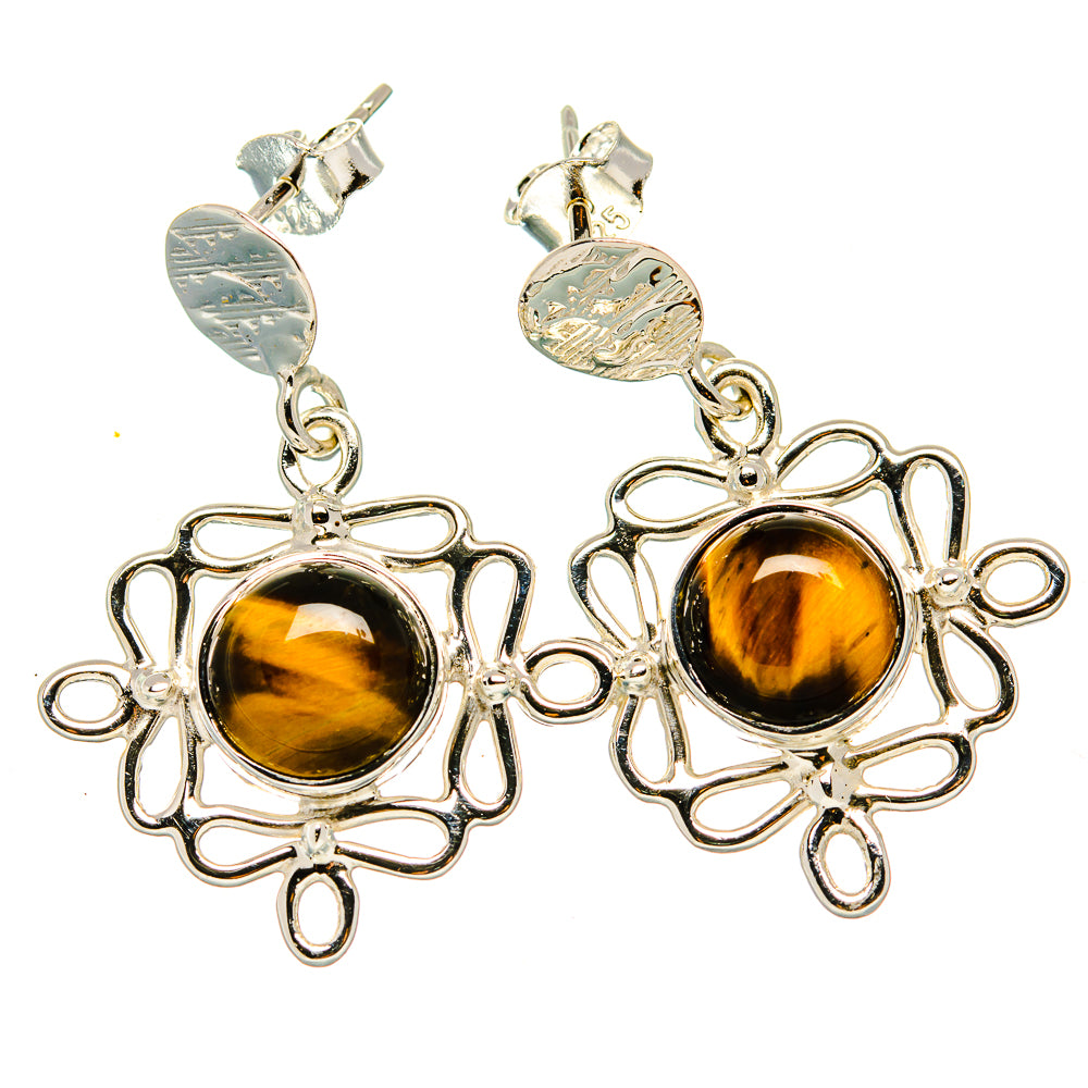 Tiger Eye Earrings handcrafted by Anasilvercos - EARR430437 - Photo 2