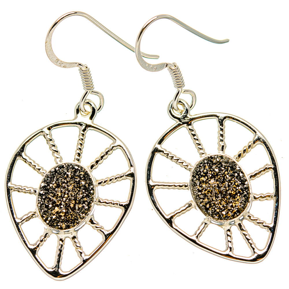Metallic Druzy Earrings handcrafted by Anasilvercos - EARR430455 - Photo 2