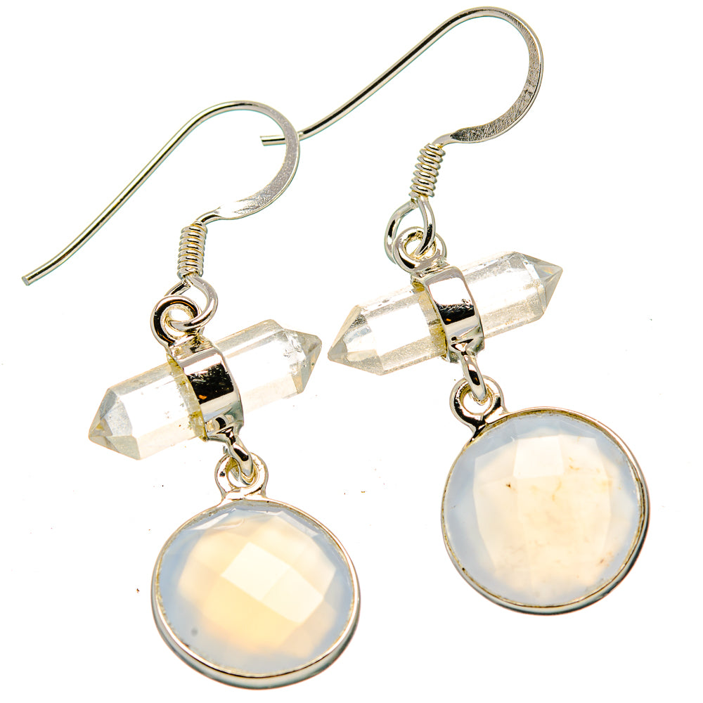 Rainbow Moonstone Earrings handcrafted by Anasilvercos - EARR430463 - Photo 2