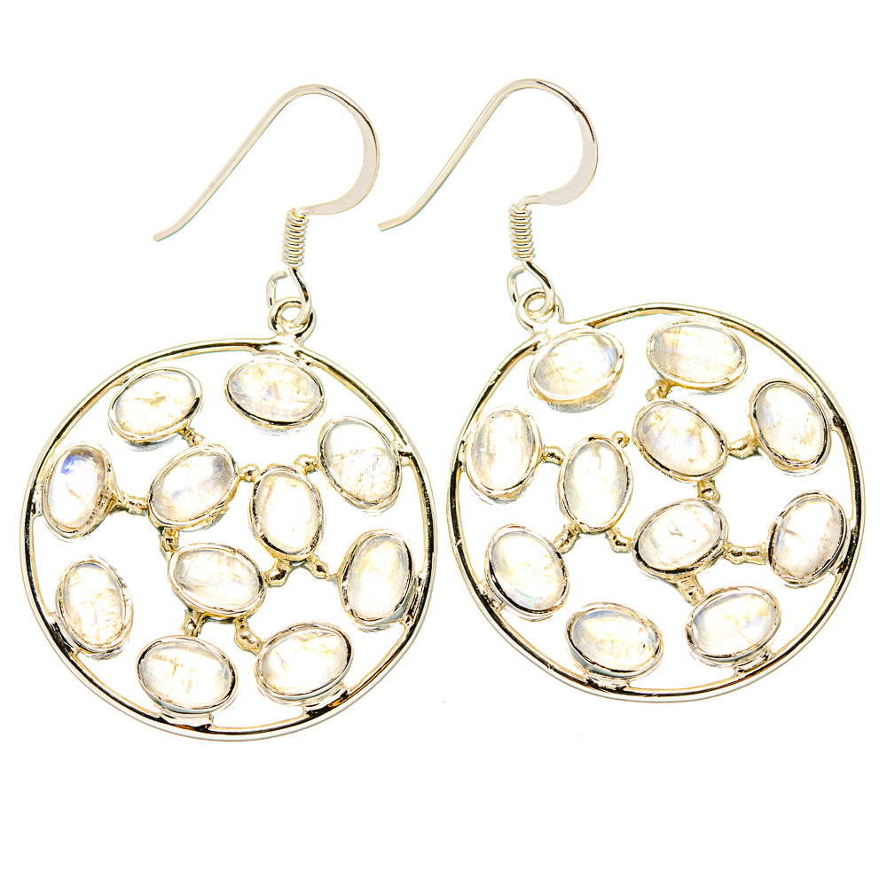 Rainbow Moonstone Earrings handcrafted by Anasilvercos - EARR430471 - Photo 2