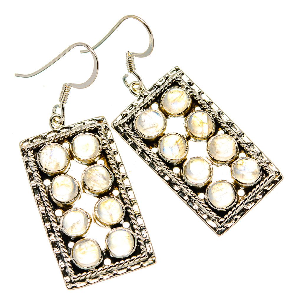 Rainbow Moonstone Earrings handcrafted by Anasilvercos - EARR430479 - Photo 2