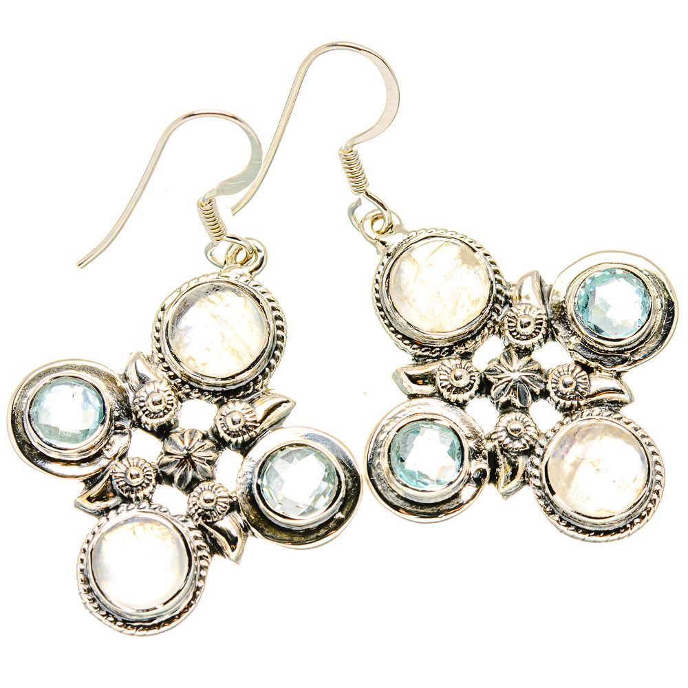 Rainbow Moonstone Earrings handcrafted by Anasilvercos - EARR430480 - Photo 2