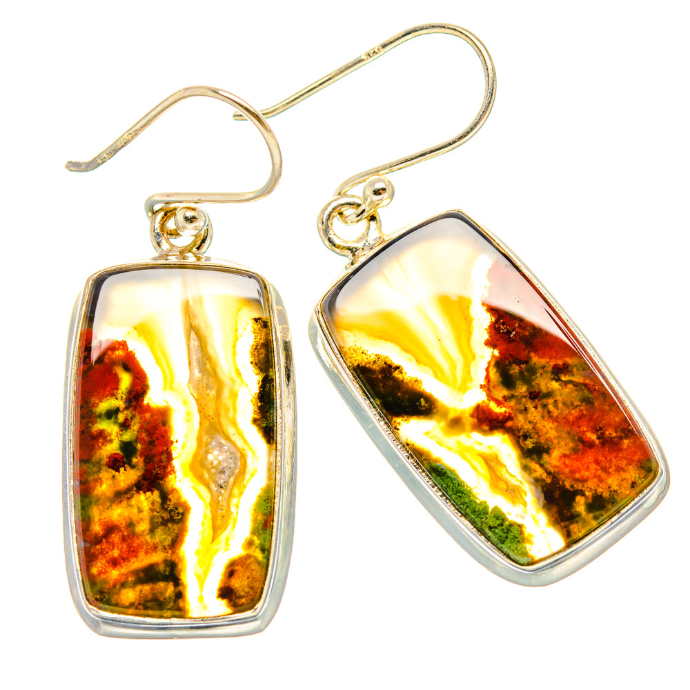 Indonesian Plume Agate Earrings handcrafted by Anasilvercos - EARR430528 - Photo 2