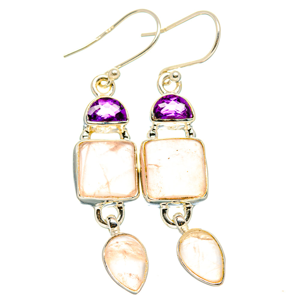 Rose Quartz Earrings handcrafted by Anasilvercos - EARR430553 - Photo 2