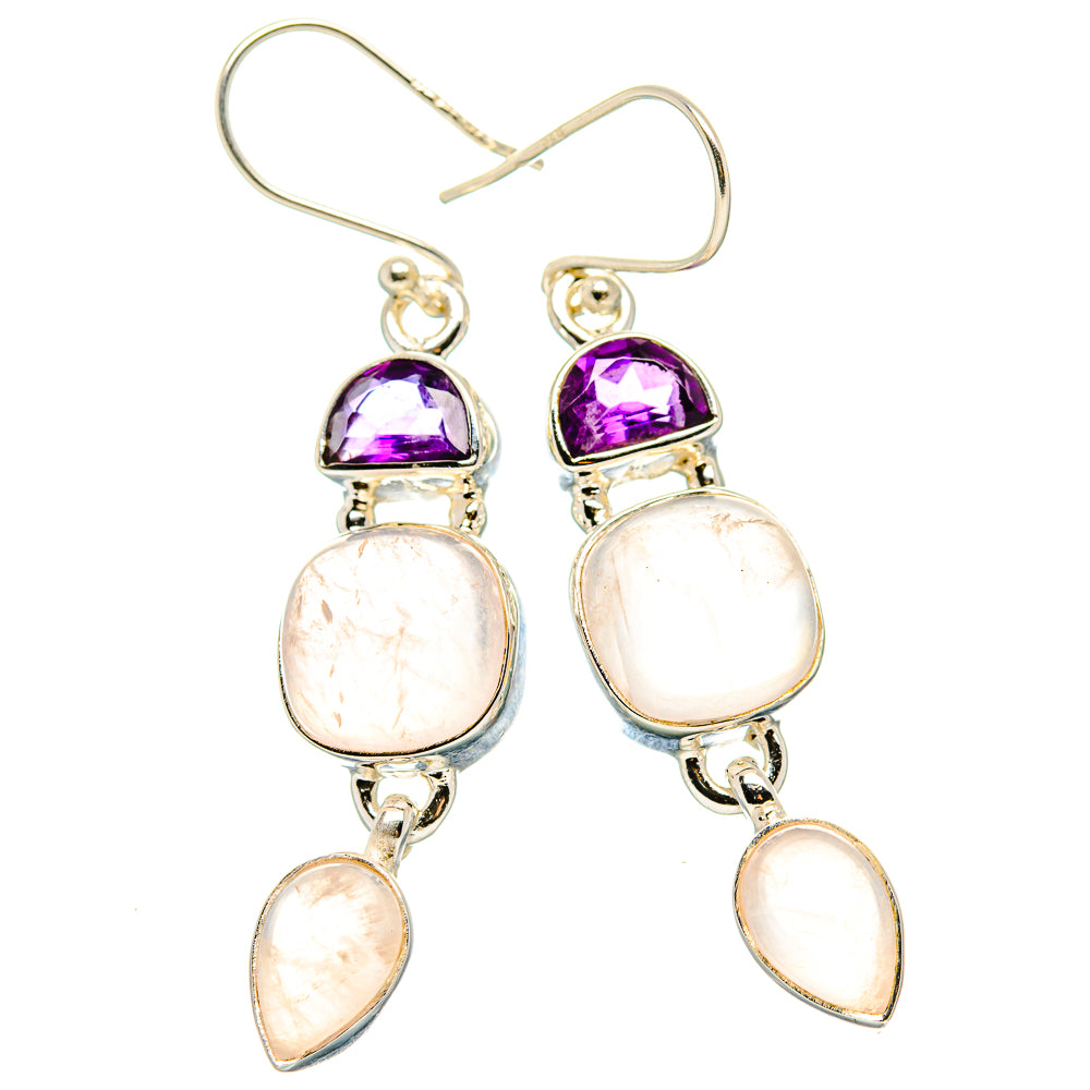 Rose Quartz Earrings handcrafted by Anasilvercos - EARR430557 - Photo 2