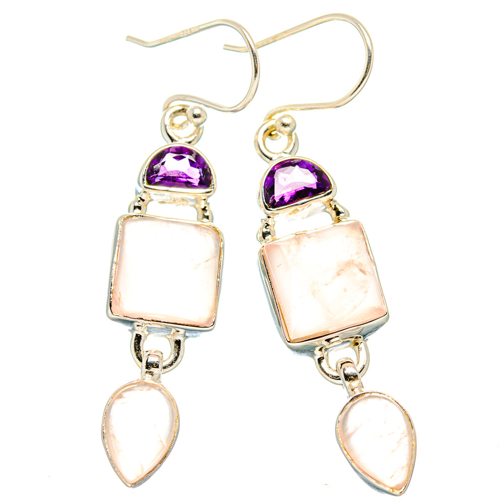 Rose Quartz Earrings handcrafted by Anasilvercos - EARR430562 - Photo 2