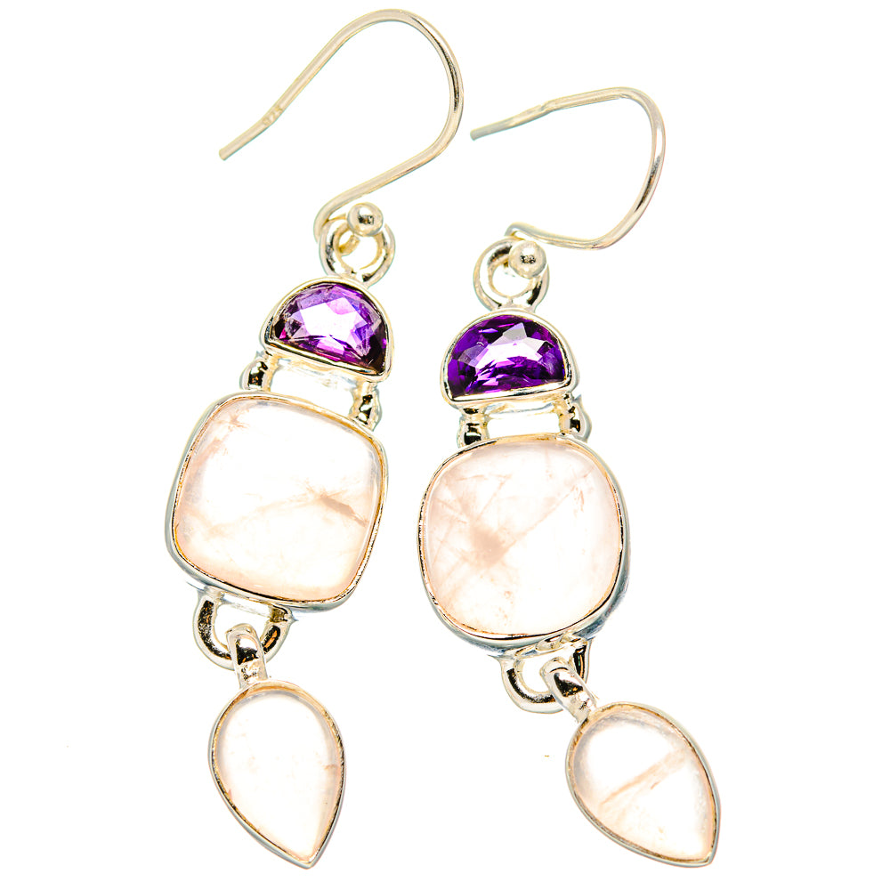 Rose Quartz Earrings handcrafted by Anasilvercos - EARR430573 - Photo 2