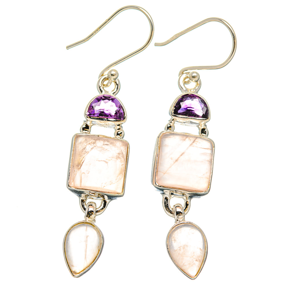 Rose Quartz Earrings handcrafted by Anasilvercos - EARR430584 - Photo 2