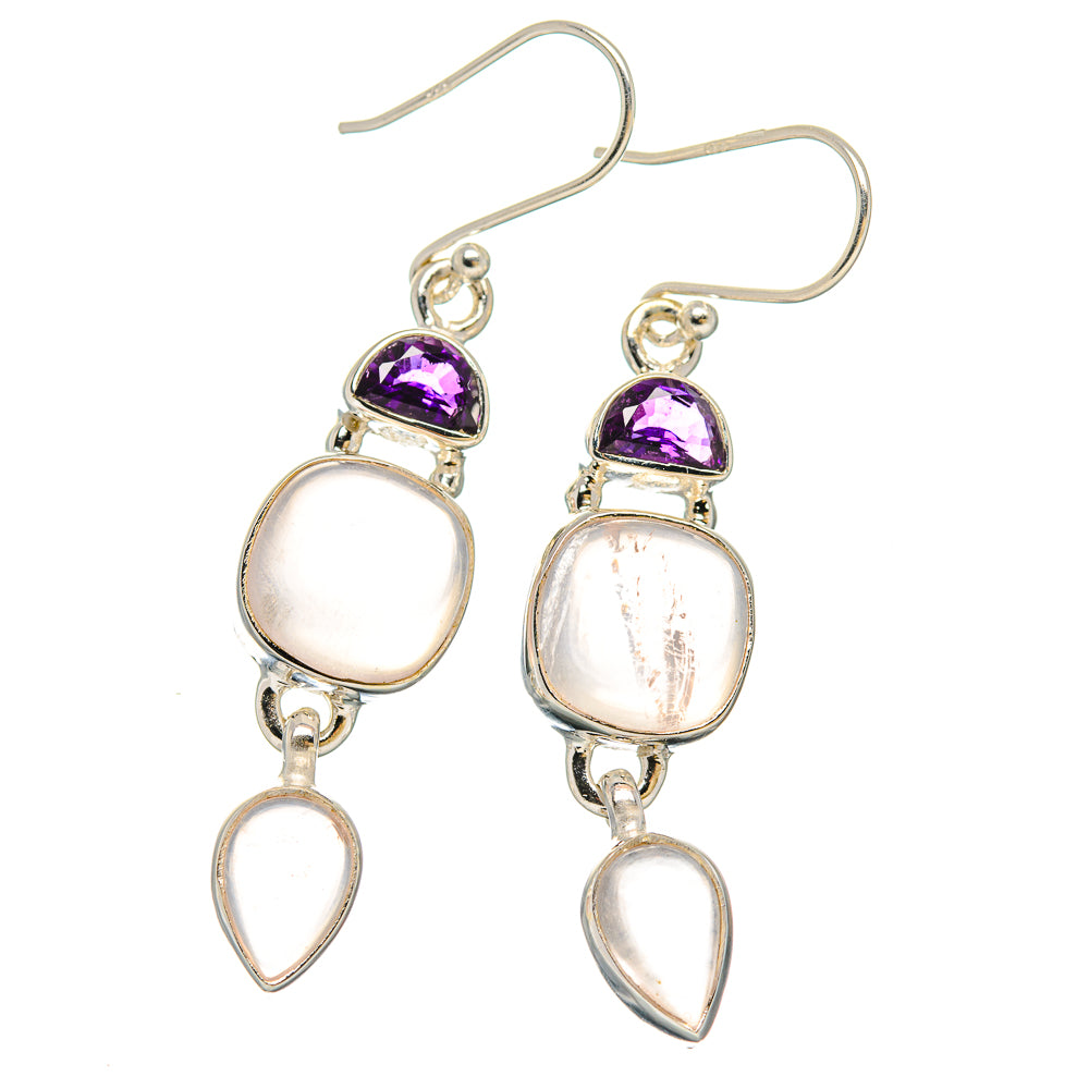 Rose Quartz Earrings handcrafted by Anasilvercos - EARR430586 - Photo 2