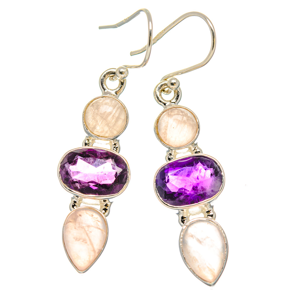 Rose Quartz Earrings handcrafted by Anasilvercos - EARR430594 - Photo 2