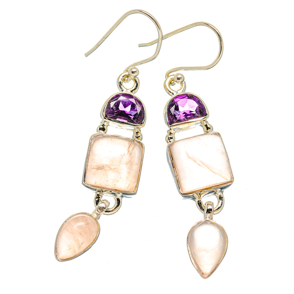 Rose Quartz Earrings handcrafted by Anasilvercos - EARR430612 - Photo 2