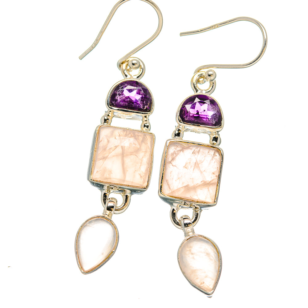 Rose Quartz Earrings handcrafted by Anasilvercos - EARR430618 - Photo 2
