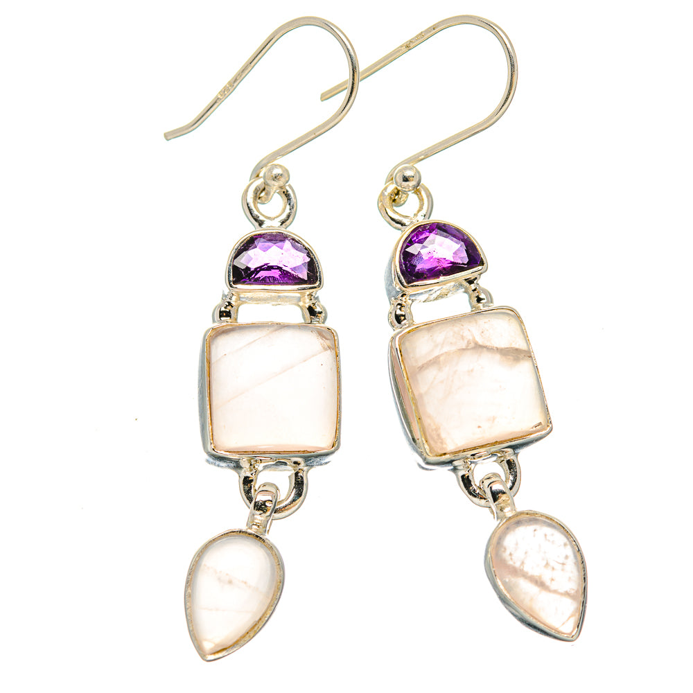 Rose Quartz Earrings handcrafted by Anasilvercos - EARR430628 - Photo 2