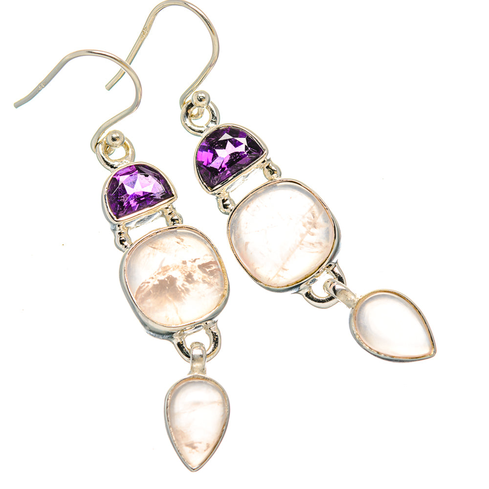 Rose Quartz Earrings handcrafted by Anasilvercos - EARR430632 - Photo 2