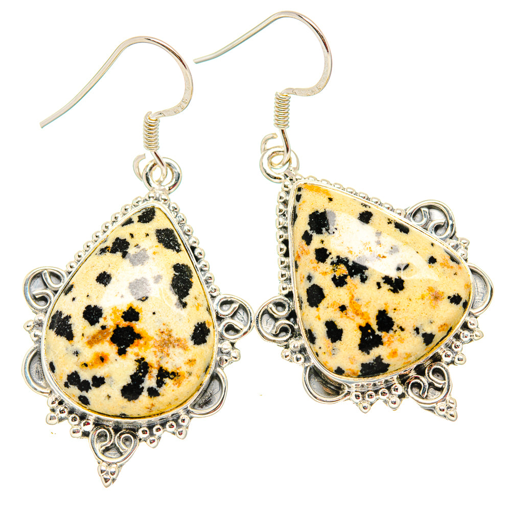 Dalmatian Jasper Earrings handcrafted by Anasilvercos - EARR430654 - Photo 2