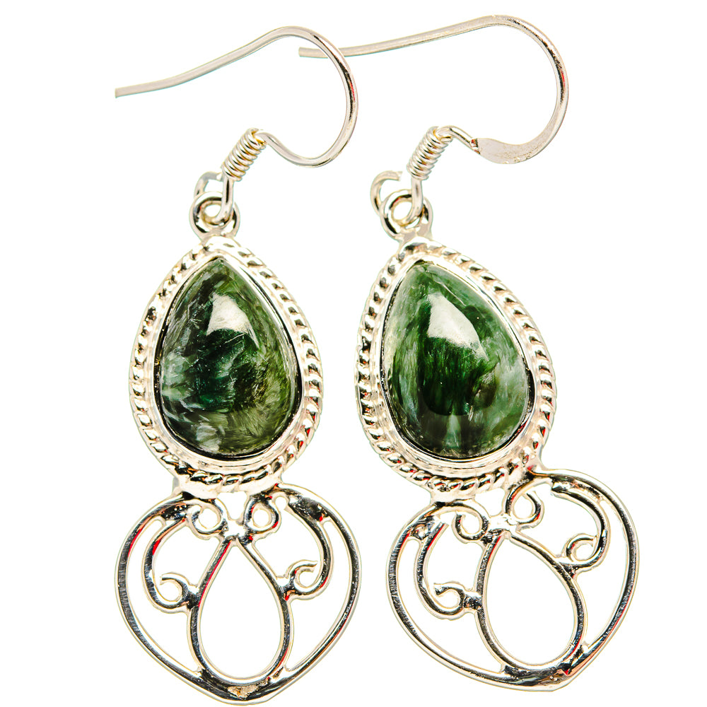 Seraphinite Earrings handcrafted by Anasilvercos - EARR430687 - Photo 2