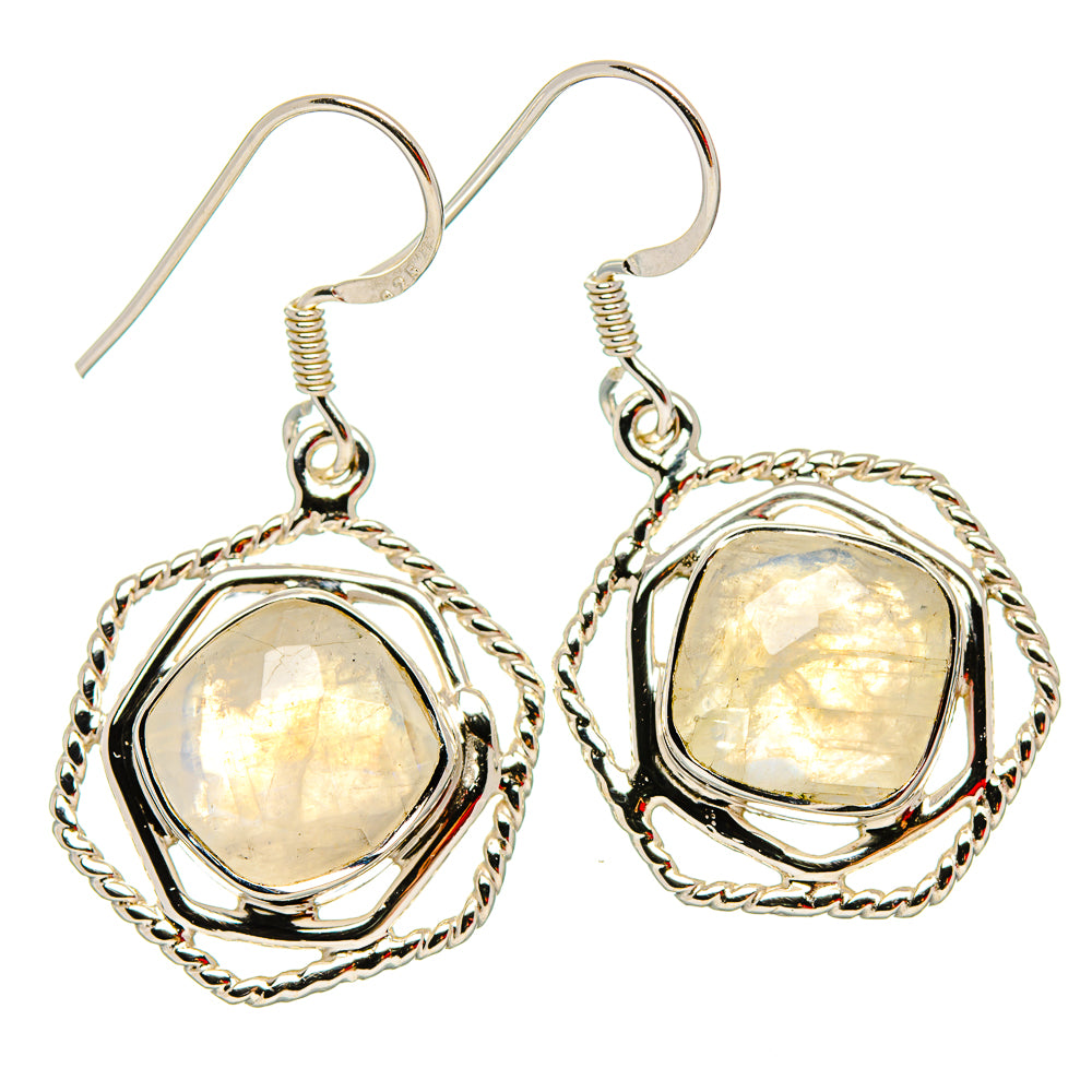 Rainbow Moonstone Earrings handcrafted by Anasilvercos - EARR430689 - Photo 2