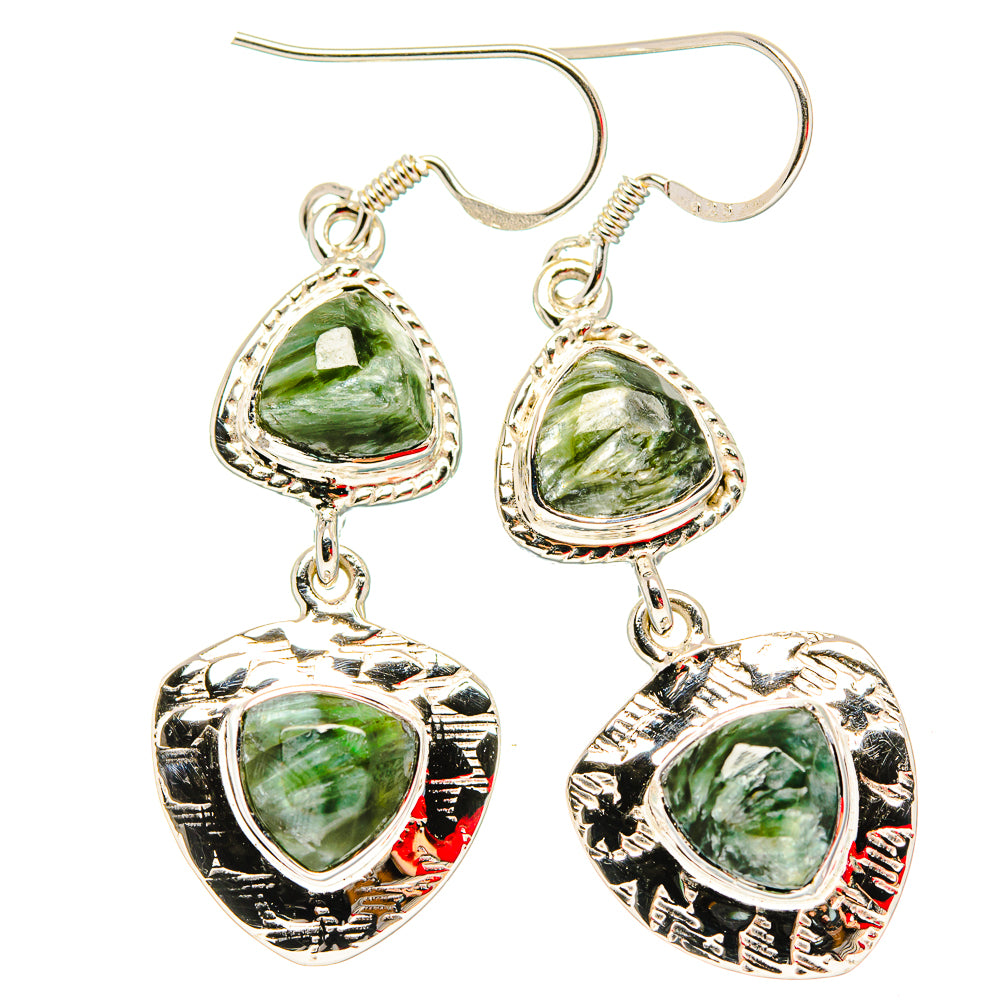 Seraphinite Earrings handcrafted by Anasilvercos - EARR430693 - Photo 2