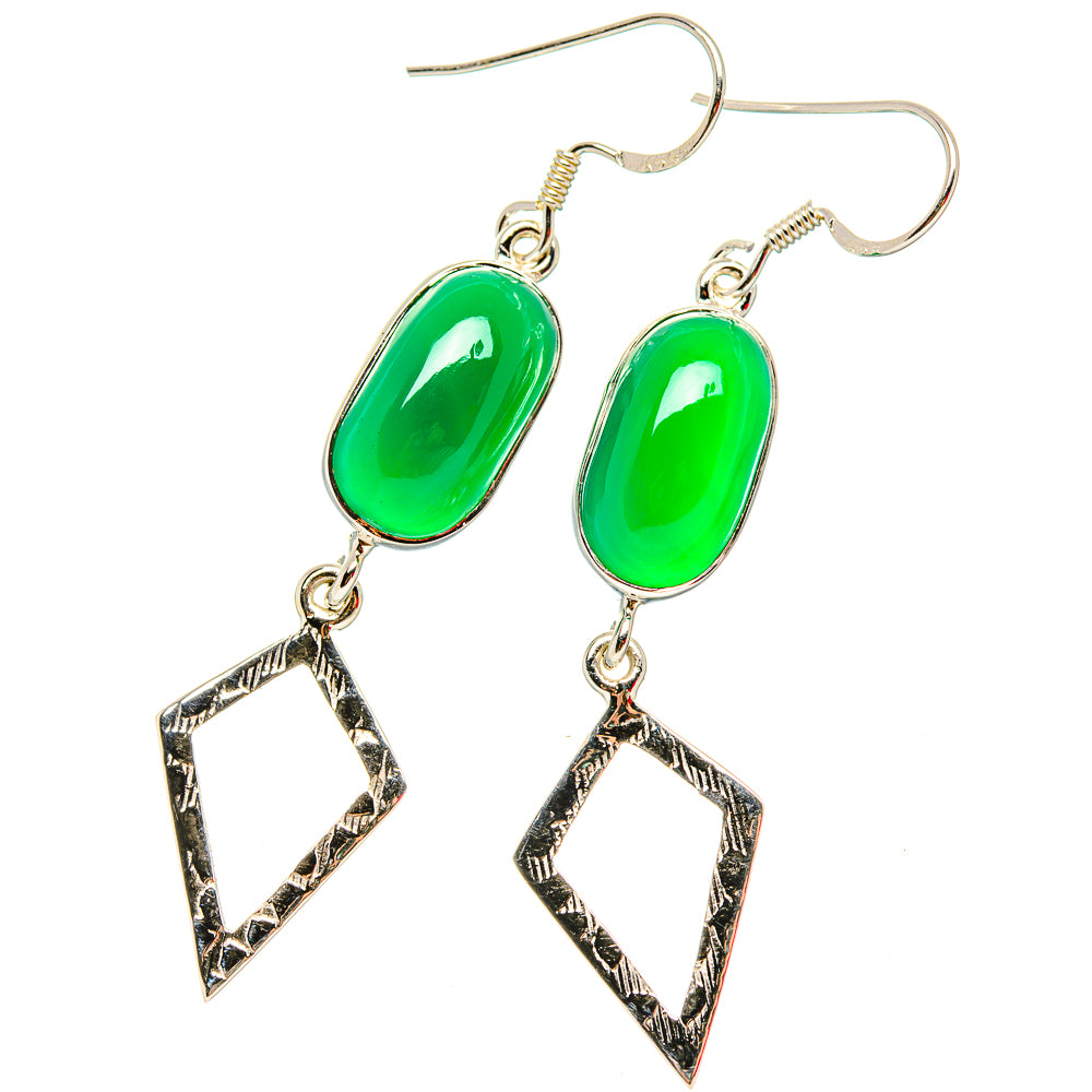 Chrysoprase Earrings handcrafted by Anasilvercos - EARR430695 - Photo 2
