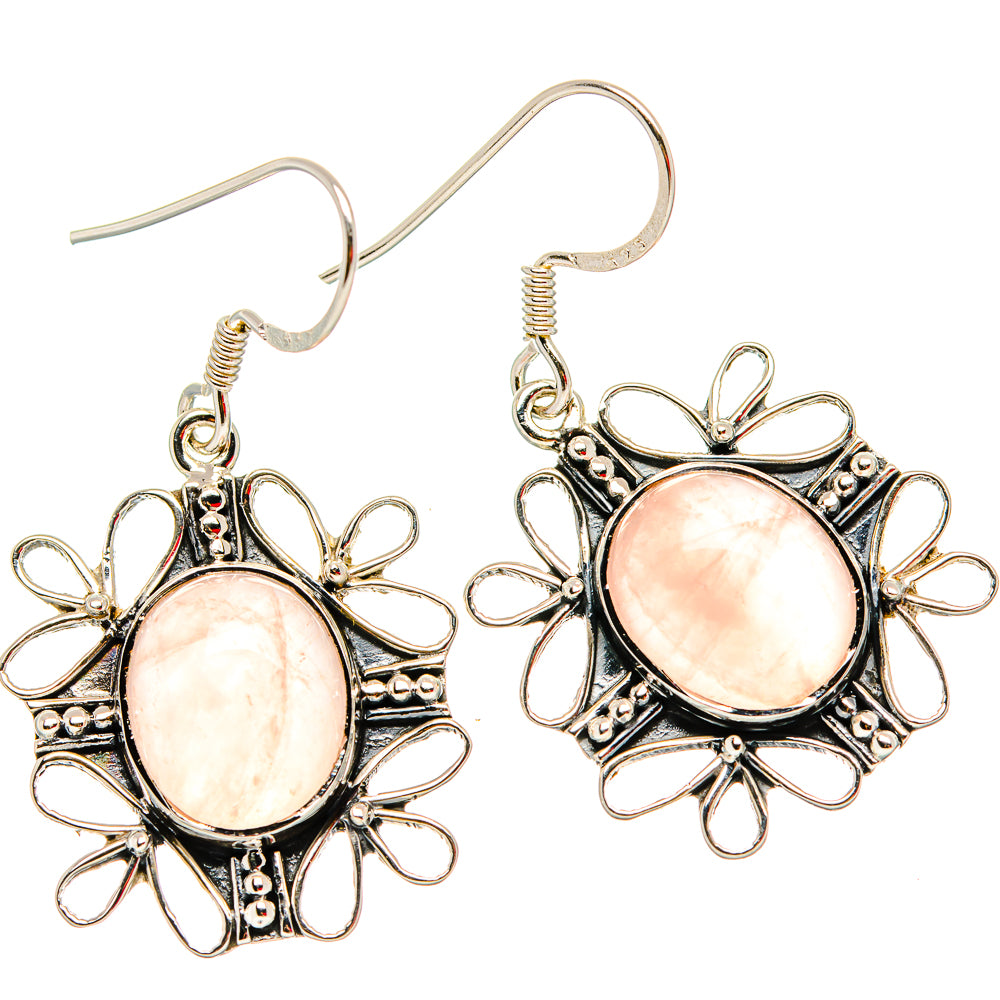 Rose Quartz Earrings handcrafted by Anasilvercos - EARR430698 - Photo 2