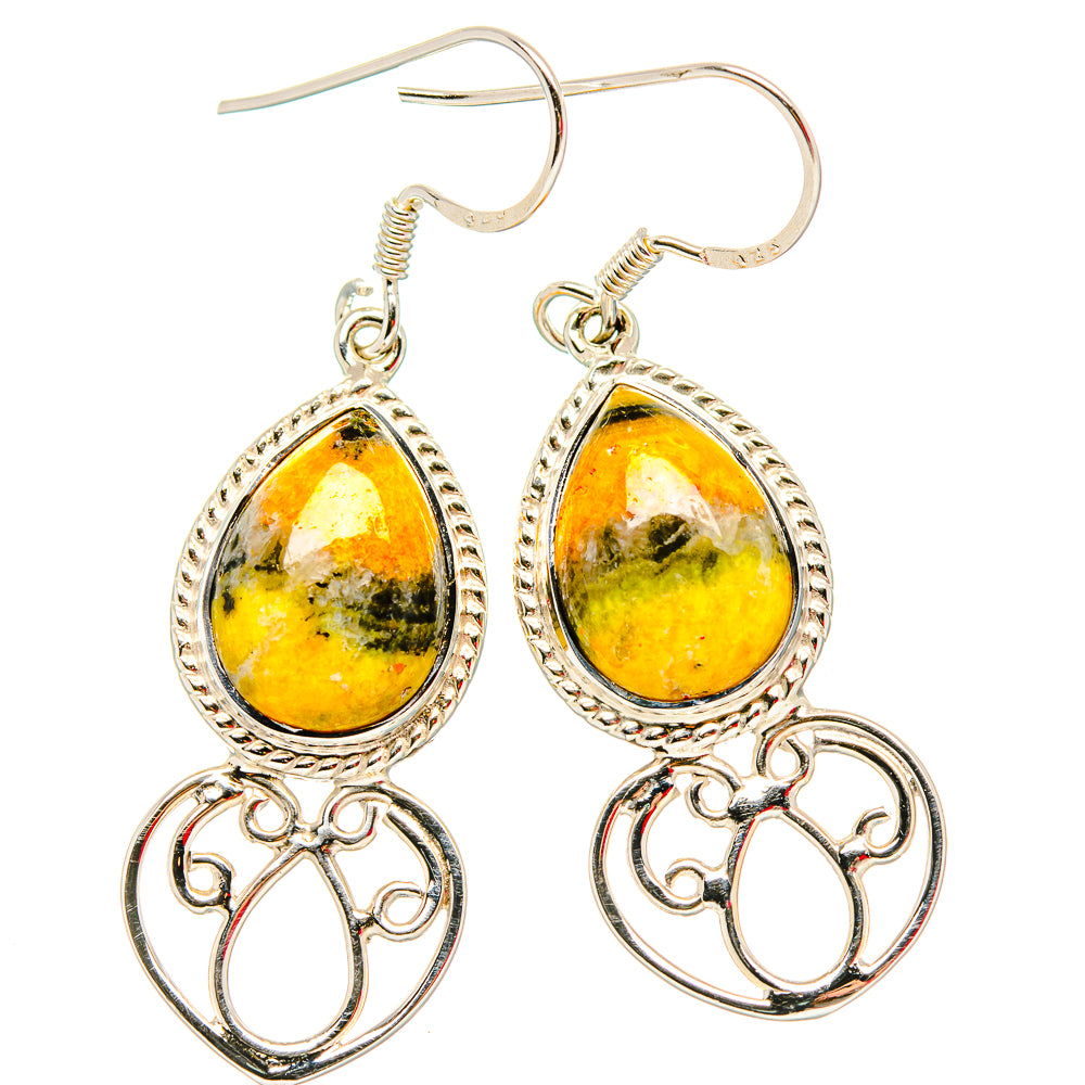 Bumble Bee Jasper Earrings handcrafted by Anasilvercos - EARR430707 - Photo 2