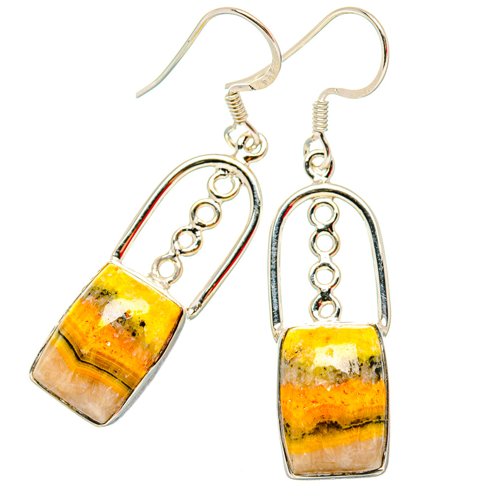 Bumble Bee Jasper Earrings handcrafted by Anasilvercos - EARR430708 - Photo 2