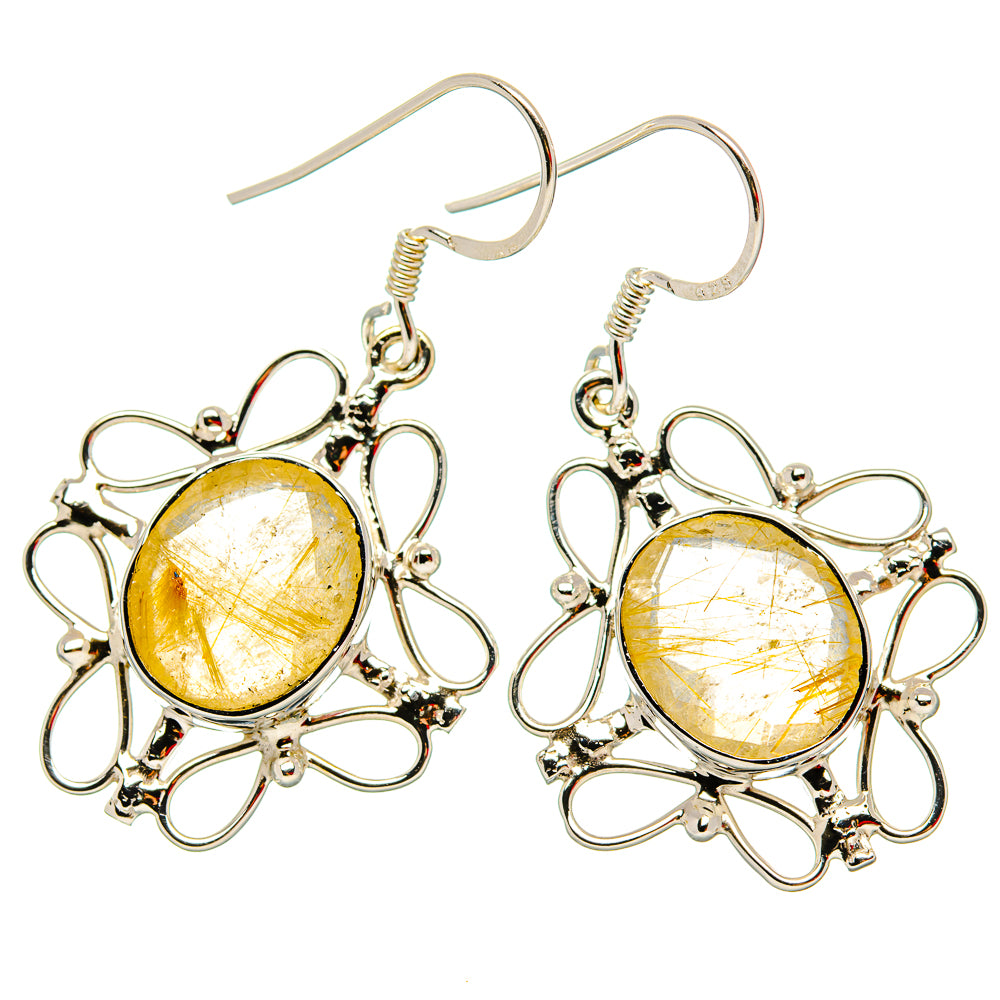 Rutilated Quartz Earrings handcrafted by Anasilvercos - EARR430709 - Photo 2