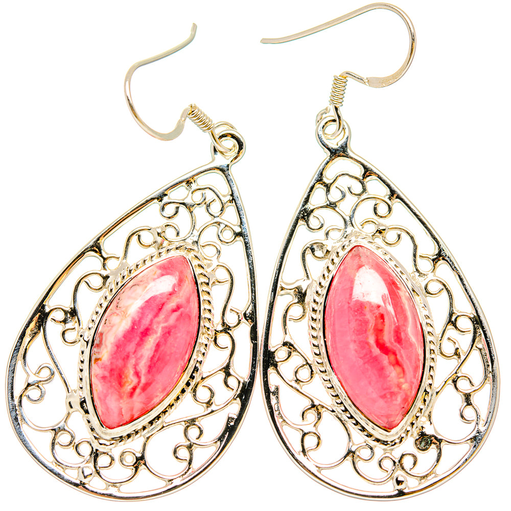 Rhodochrosite Earrings handcrafted by Anasilvercos - EARR430726 - Photo 2