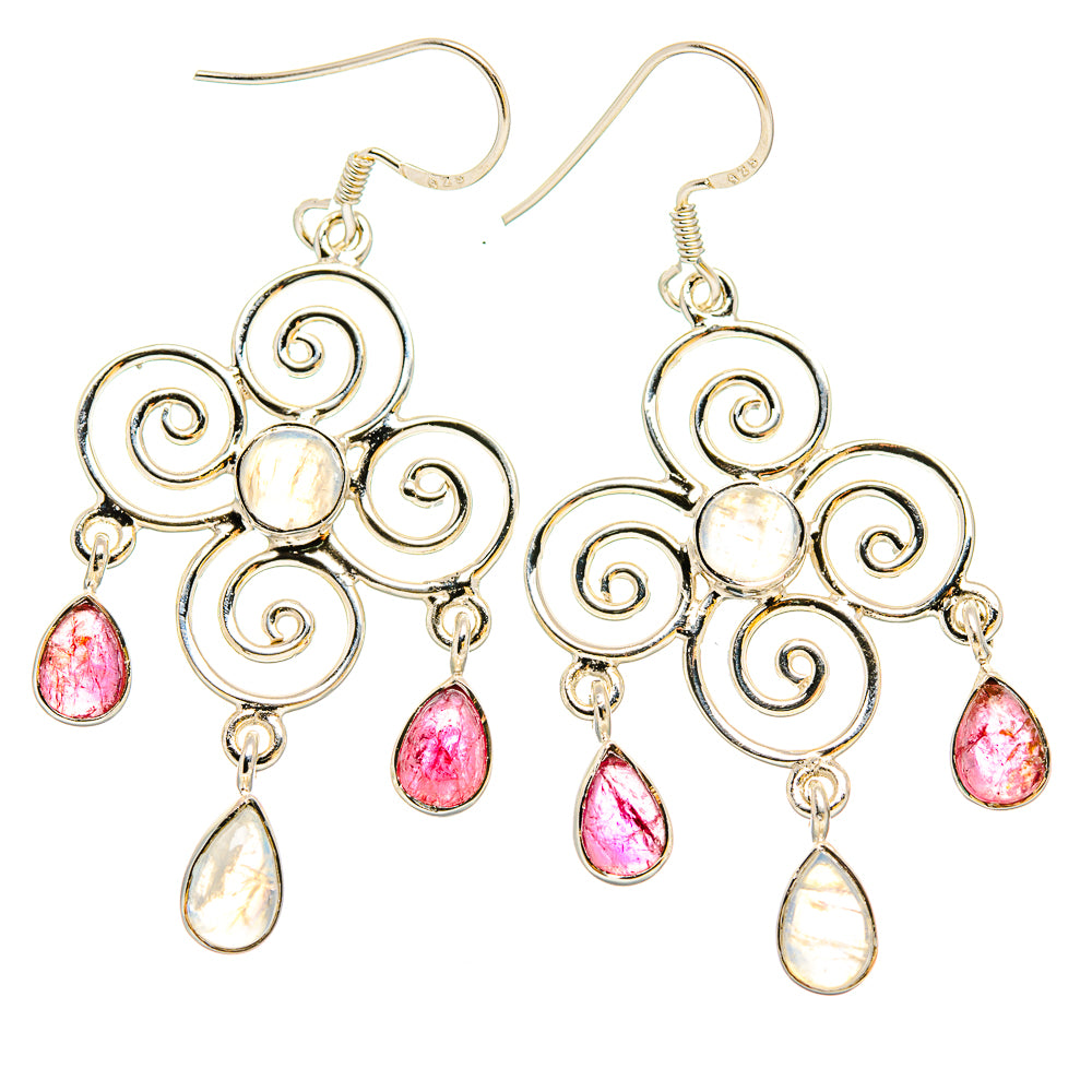 Rainbow Moonstone Earrings handcrafted by Anasilvercos - EARR430732 - Photo 2