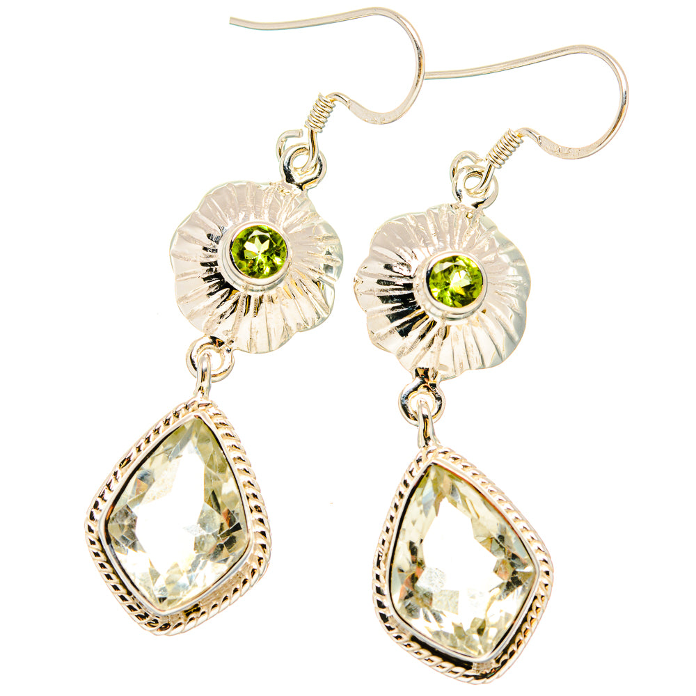 Green Amethyst Earrings handcrafted by Anasilvercos - EARR430736 - Photo 2