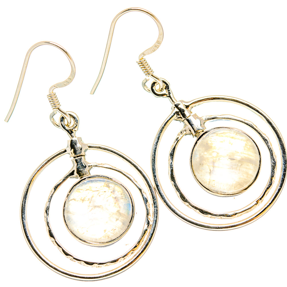 Rainbow Moonstone Earrings handcrafted by Anasilvercos - EARR430744 - Photo 2