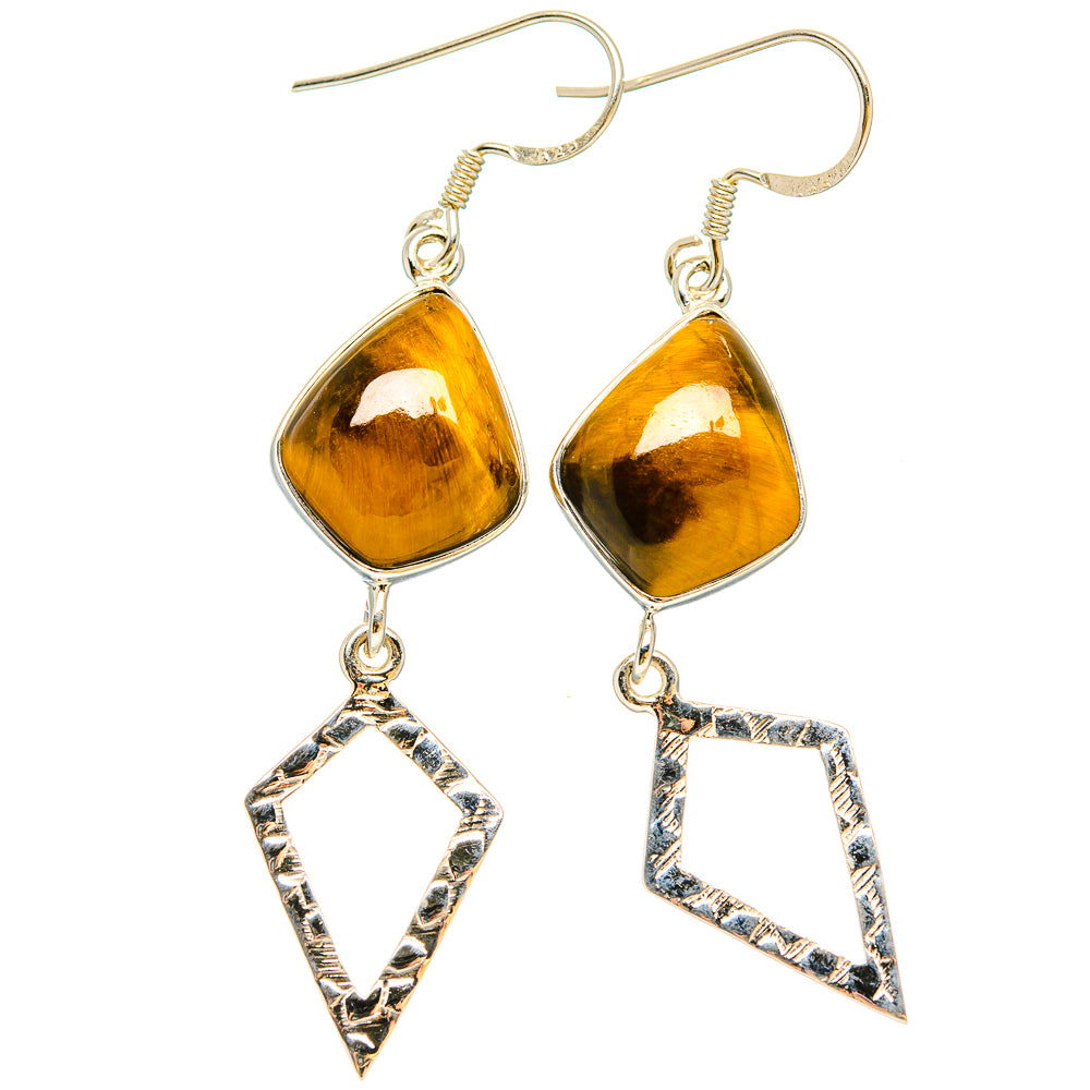 Tiger Eye Earrings handcrafted by Anasilvercos - EARR430750 - Photo 2