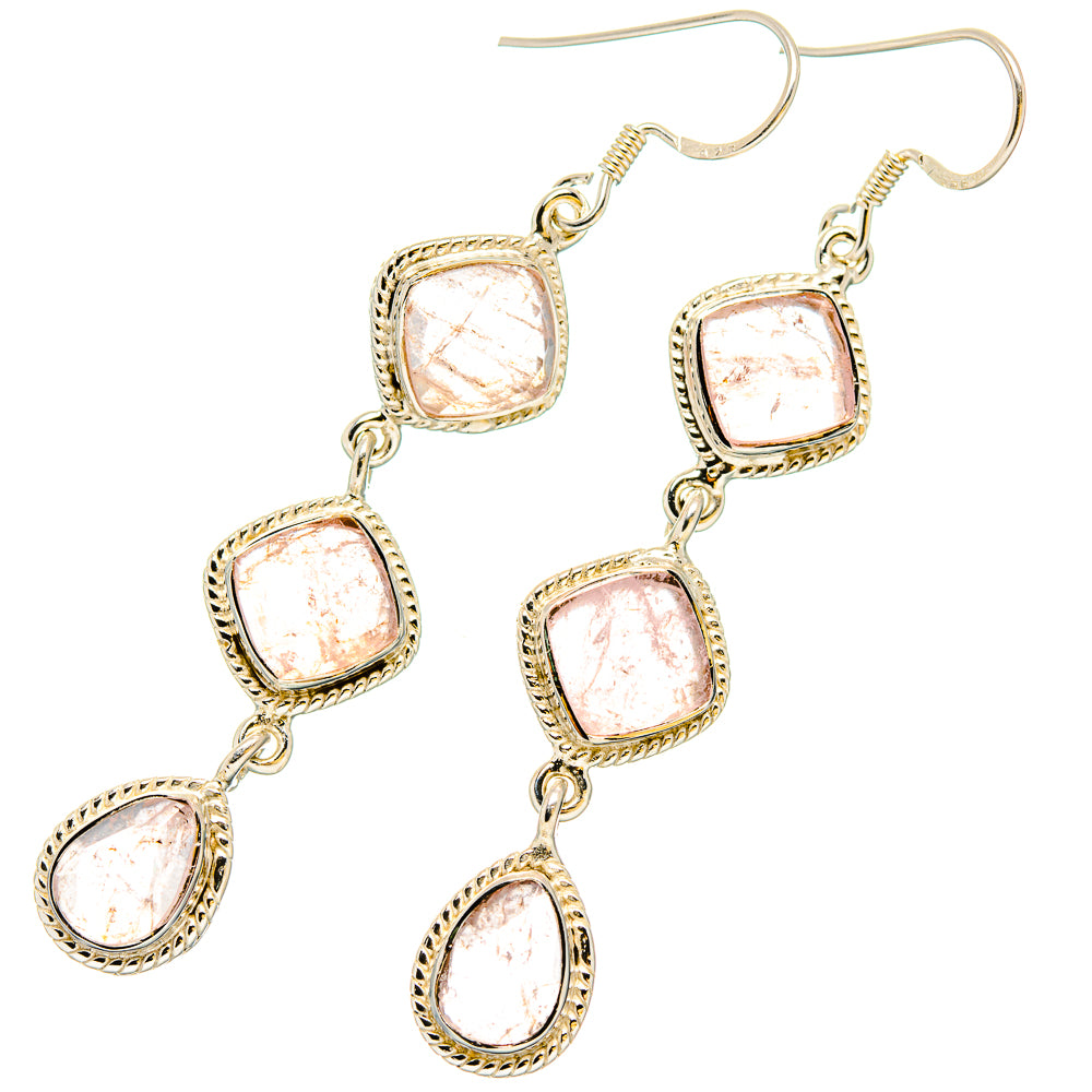 Rose Quartz Earrings handcrafted by Anasilvercos - EARR430752 - Photo 2
