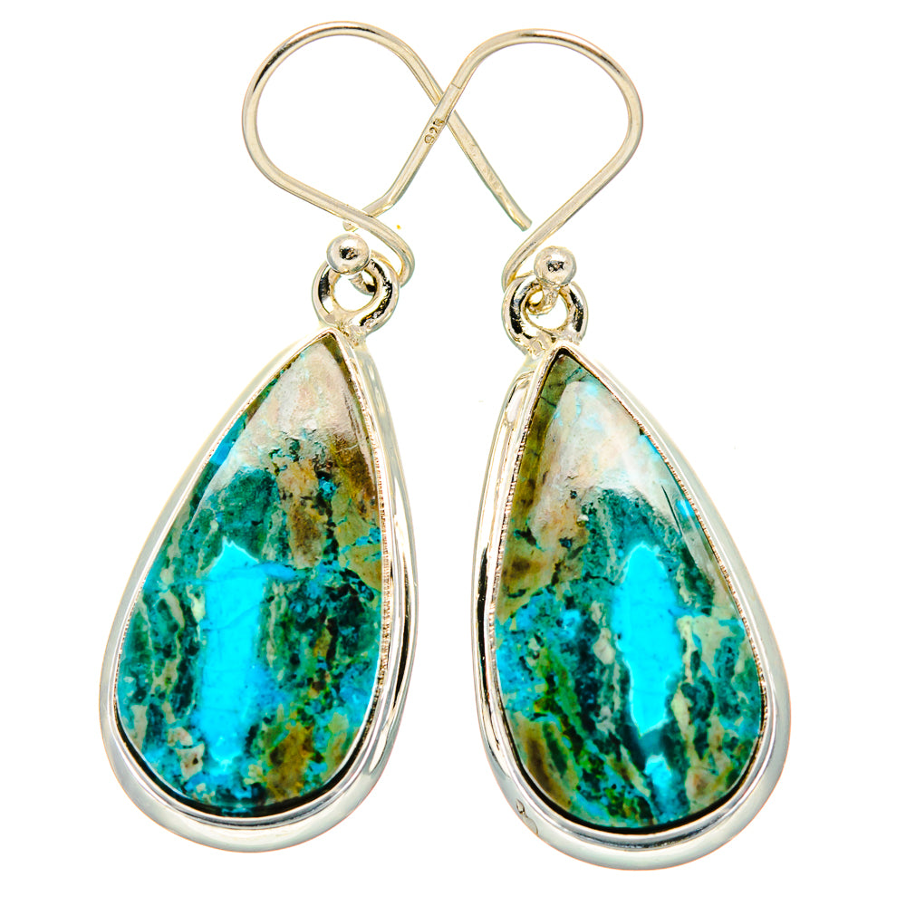 Chrysocolla Earrings handcrafted by Anasilvercos - EARR430764 - Photo 2