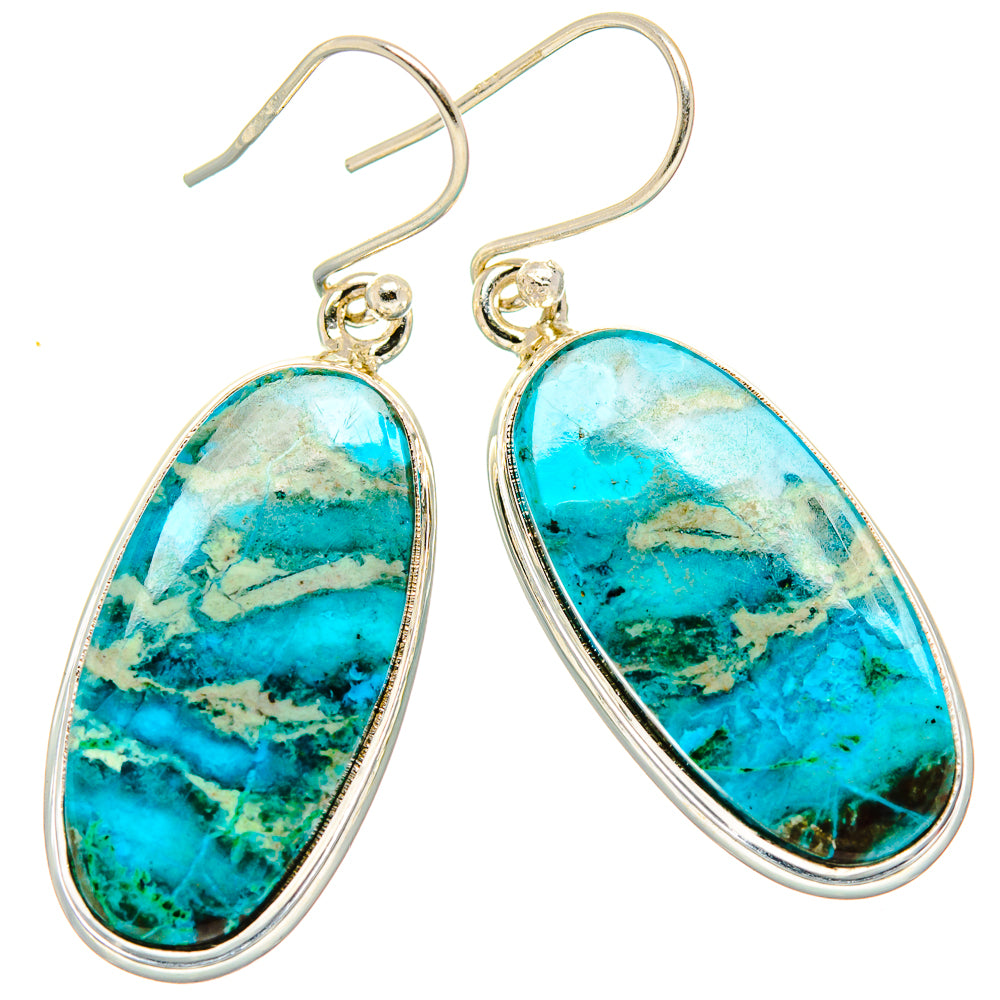 Kingman Mohave Turquoise Earrings handcrafted by Anasilvercos - EARR430766 - Photo 2
