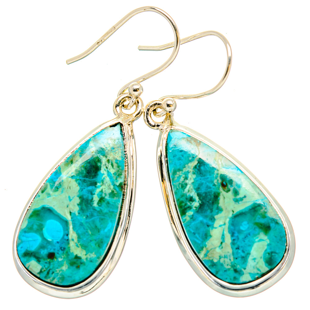 Chrysocolla Earrings handcrafted by Anasilvercos - EARR430799 - Photo 2