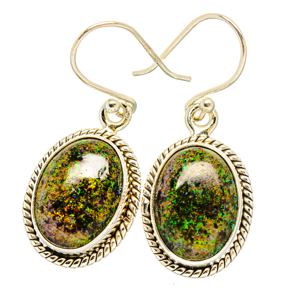 Andamooka Opal Earrings handcrafted by Anasilvercos - EARR430803 - Photo 2