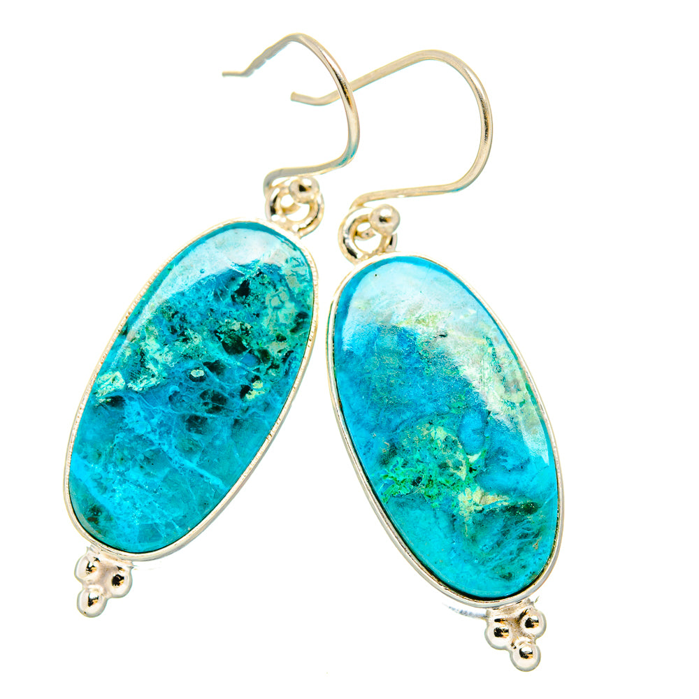 Chrysocolla Earrings handcrafted by Anasilvercos - EARR430810 - Photo 2