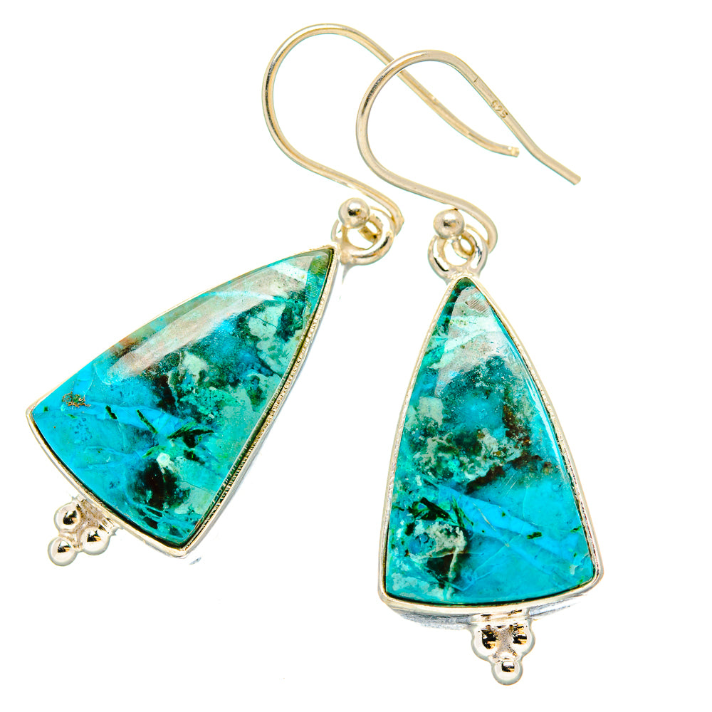 Chrysocolla Earrings handcrafted by Anasilvercos - EARR430812 - Photo 2