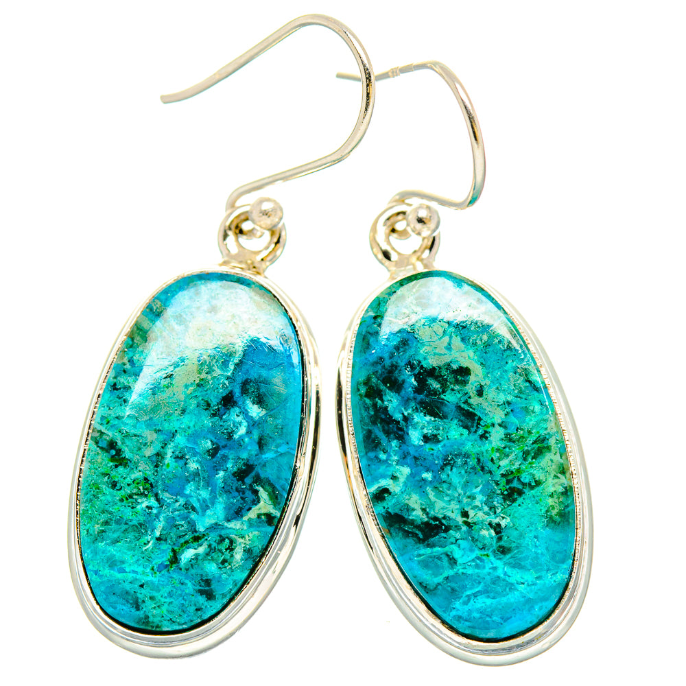 Chrysocolla Earrings handcrafted by Anasilvercos - EARR430813 - Photo 2