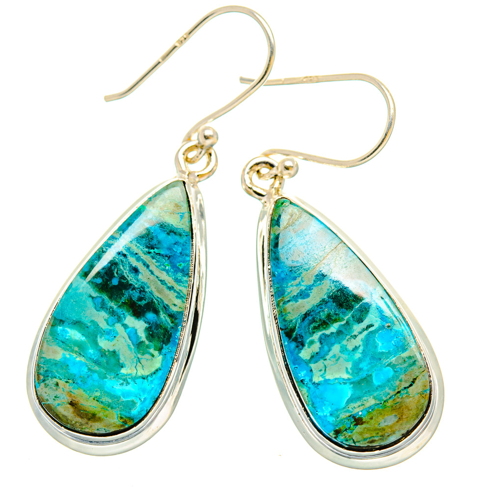Kingman Mohave Turquoise Earrings handcrafted by Anasilvercos - EARR430815 - Photo 2