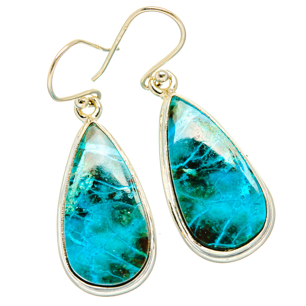 Chrysocolla Earrings handcrafted by Anasilvercos - EARR430829 - Photo 2