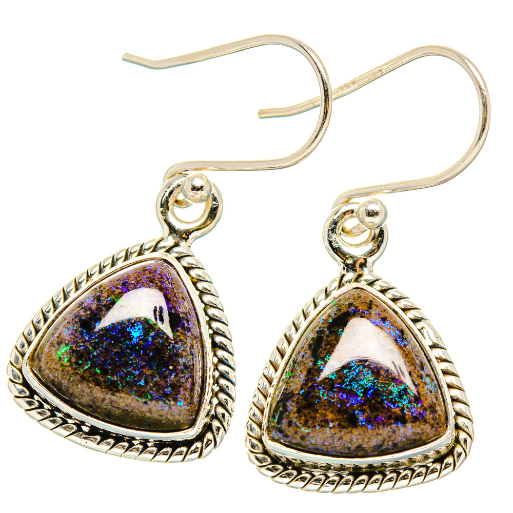 Andamooka Opal Earrings handcrafted by Anasilvercos - EARR430842 - Photo 2