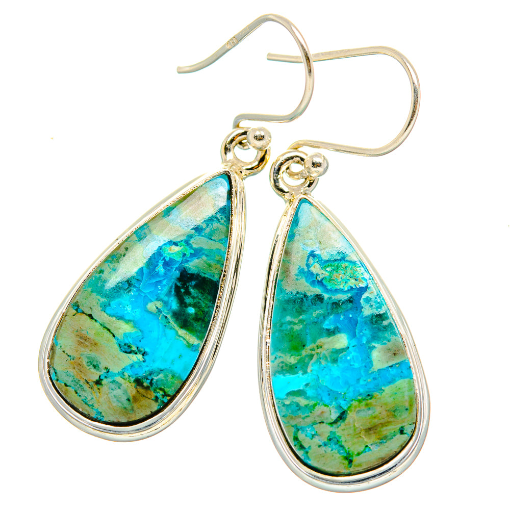 Chrysocolla Earrings handcrafted by Anasilvercos - EARR430854 - Photo 2