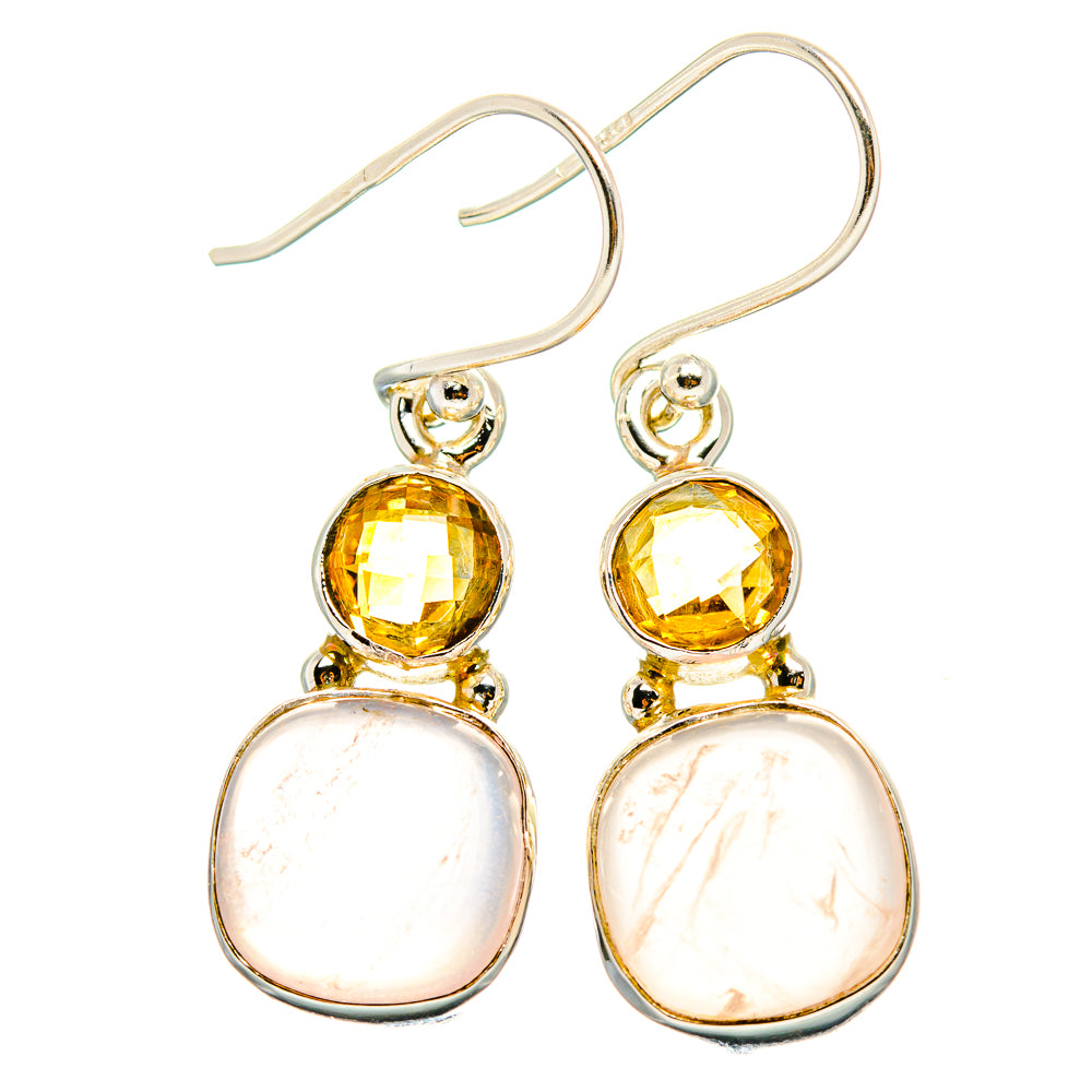 Rose Quartz Earrings handcrafted by Anasilvercos - EARR430857 - Photo 2