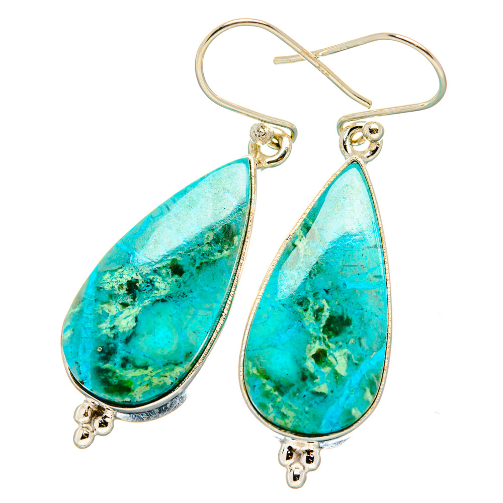 Chrysocolla Earrings handcrafted by Anasilvercos - EARR430869 - Photo 2