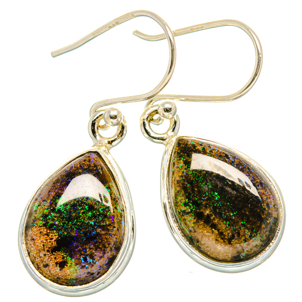 Andamooka Opal Earrings handcrafted by Anasilvercos - EARR430871 - Photo 2