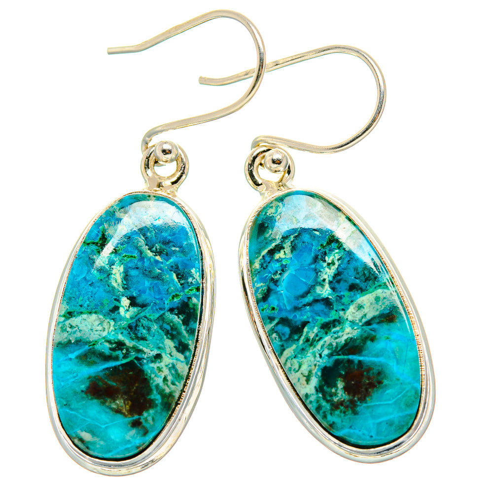 Chrysocolla Earrings handcrafted by Anasilvercos - EARR430873 - Photo 2